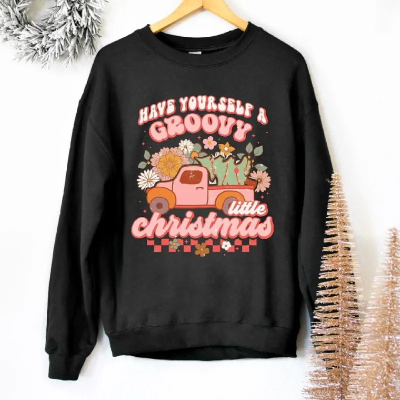 Groovy Little Christmas Truck Graphic Sweatshirt sold by Zulily