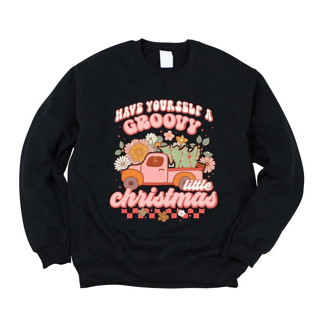 Groovy Little Christmas Truck Graphic Sweatshirt sold by Zulily product image thumbnail 2