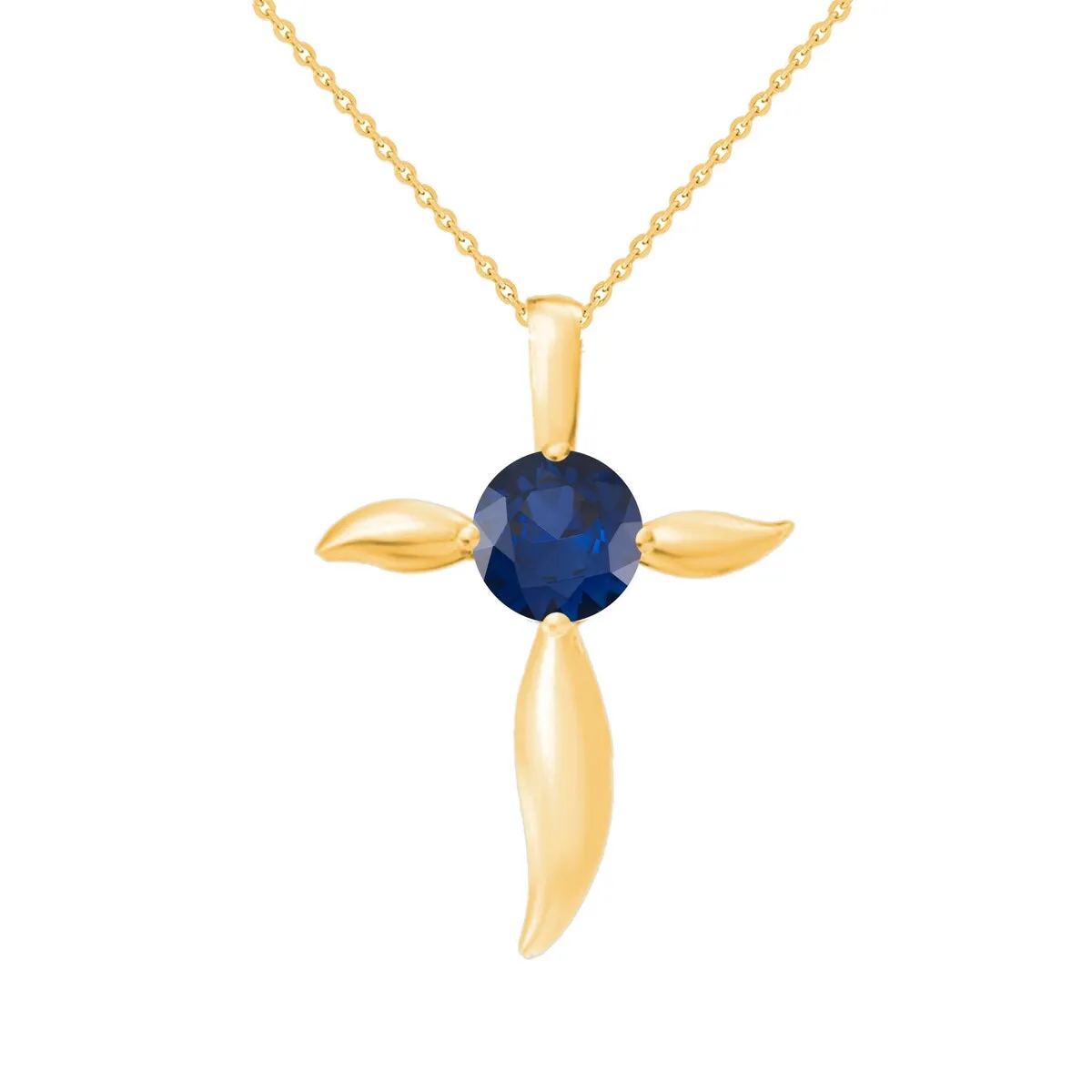 18K Gold Over Sterling Silver Blue Sapphire Cross Pendant sold by Zulily