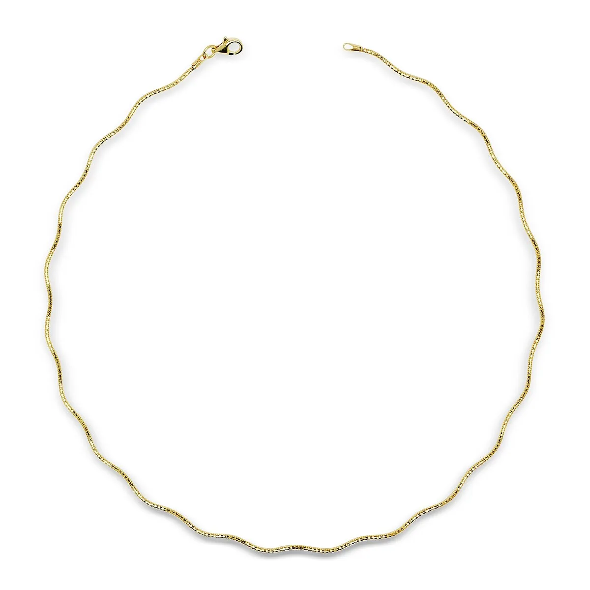 Curata Italian Sterling Silver Wavy 2mm Yellow-gold-plated Omega Necklace (16-20') - Yellow sold by Zulily