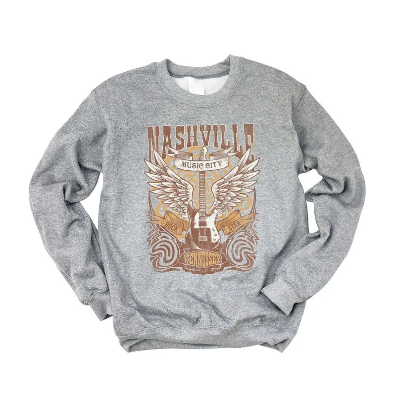 Nashville Guitar Wings Graphic Sweatshirt sold by Zulily