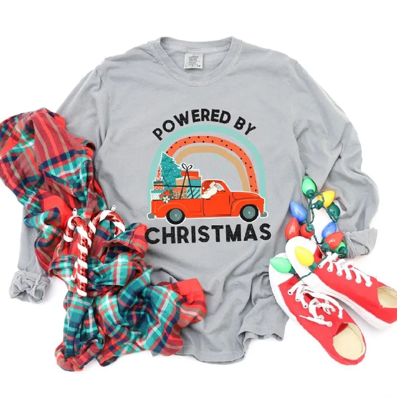 Powered by Christmas Garment Dyed Long Sleeve sold by Zulily