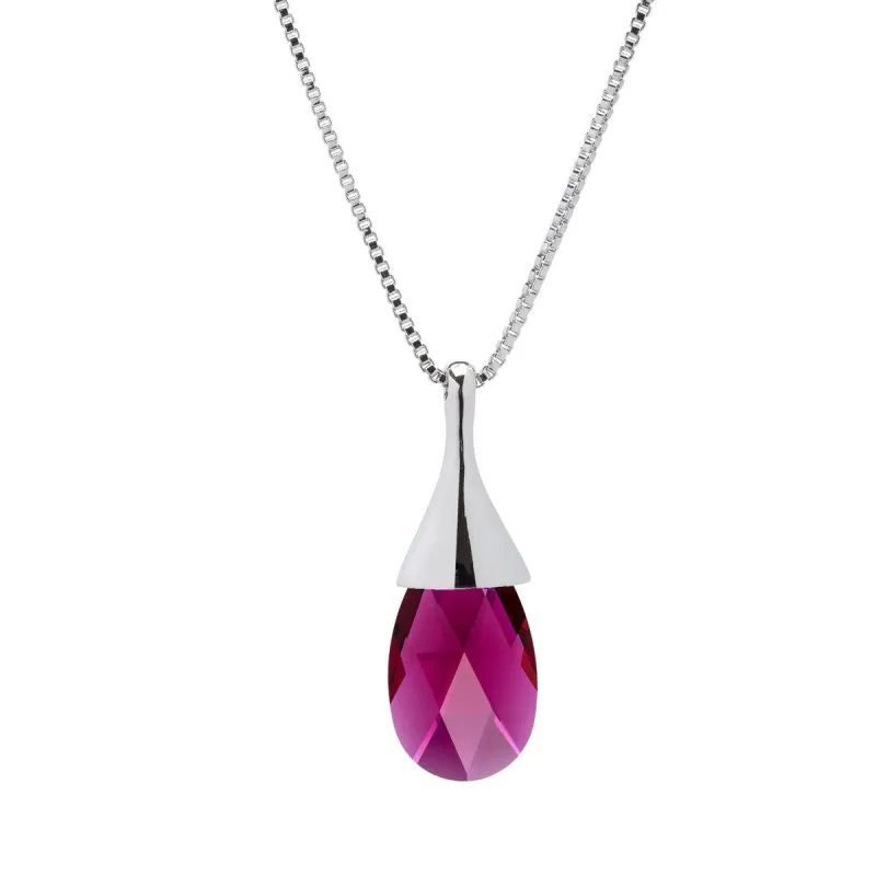 Ruby Red Drop Pendant Necklace with Swarovski Crystal sold by Zulily