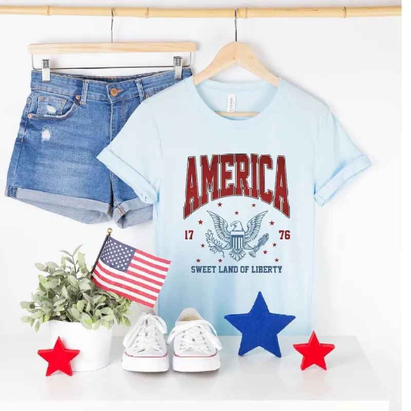 America Land of Liberty Eagle Short Sleeve Crewnneck Tee sold by Zulily