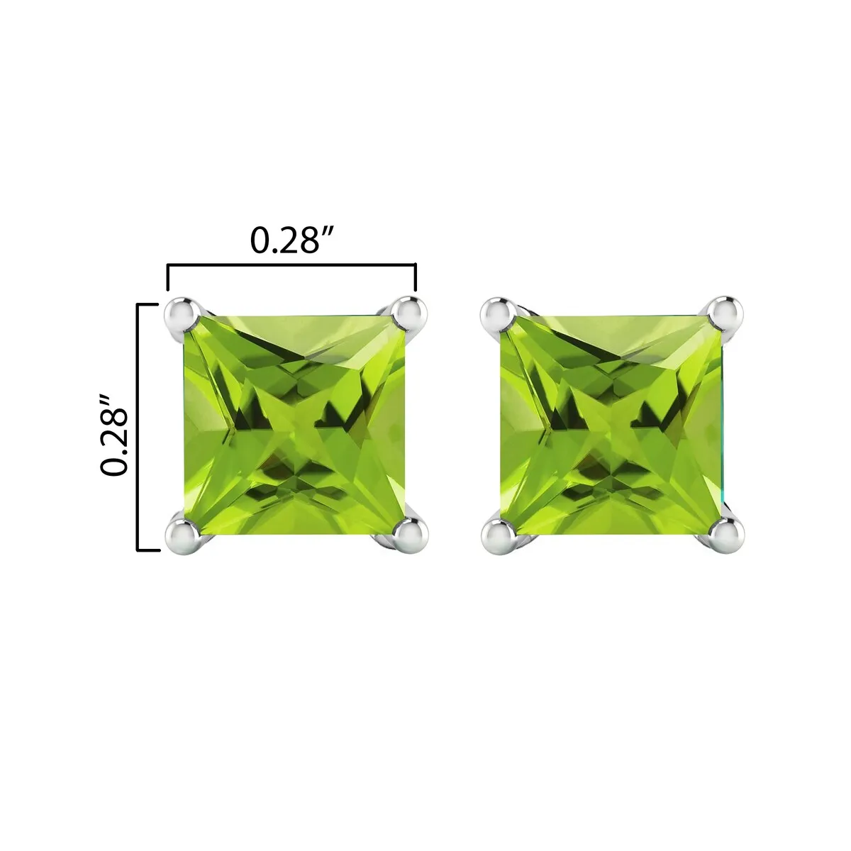 Sterling Silver 2.20Cttw Natural Peridot Stud Earrings sold by Zulily product image thumbnail 3