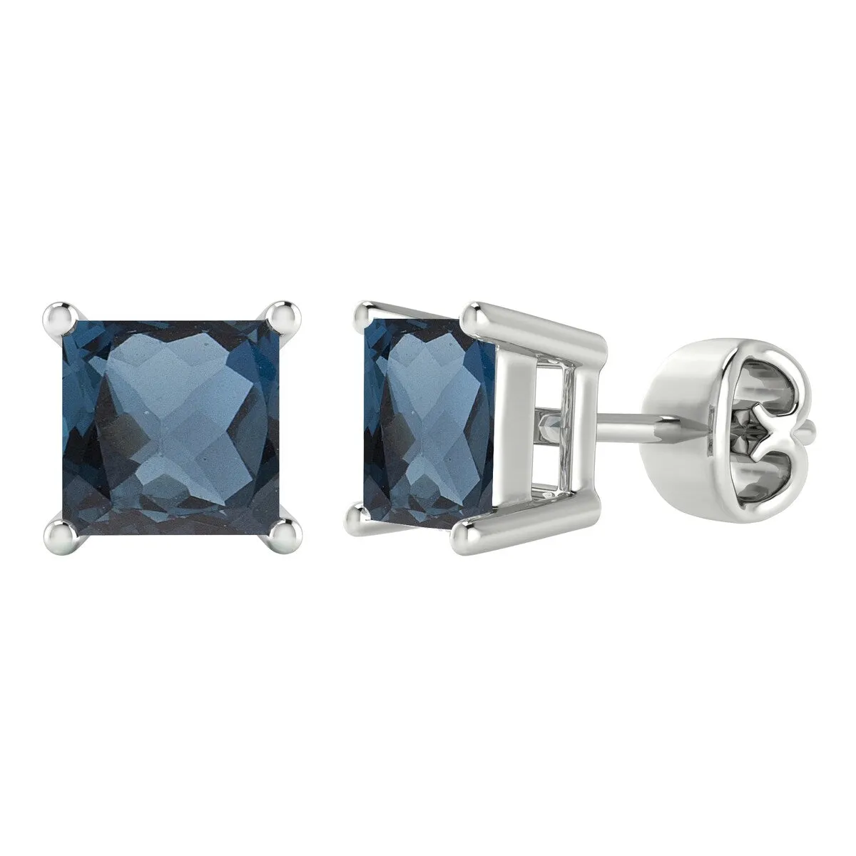 Sterling Silver 2.75Ct Natural London Blue Topaz Stud Earrings sold by Zulily