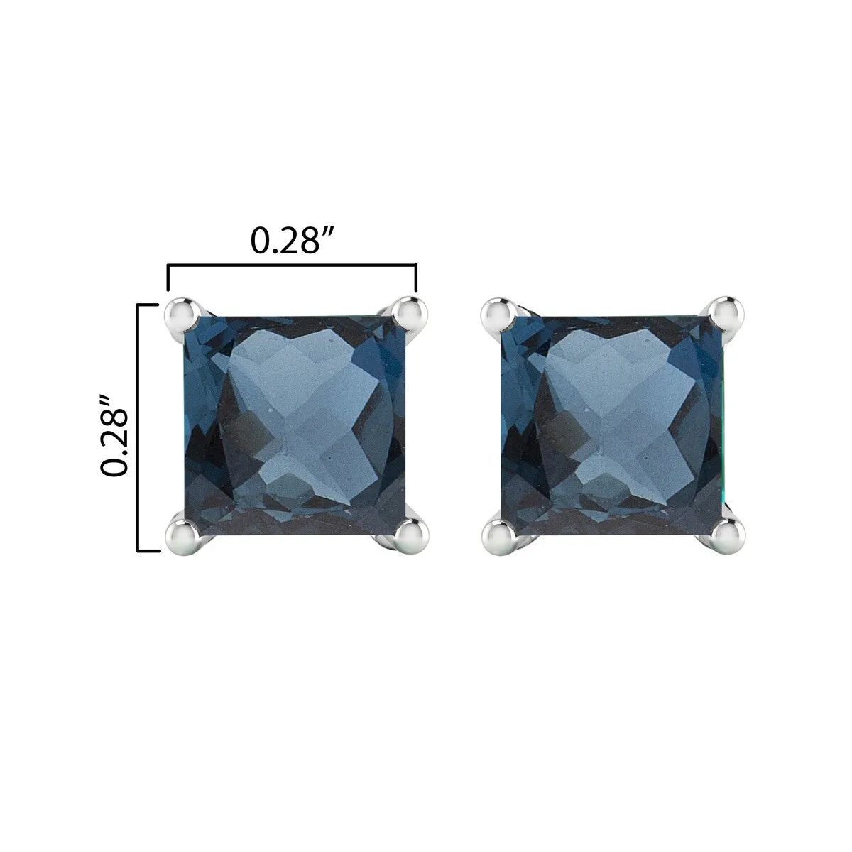 Sterling Silver 2.75Ct Natural London Blue Topaz Stud Earrings sold by Zulily product image thumbnail 3