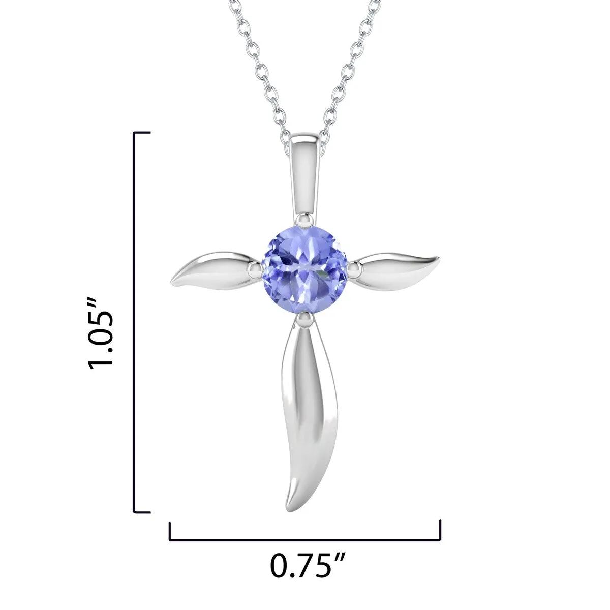 Sterling Silver Natural Tanzanite Cross Pendant sold by Zulily product image thumbnail 3