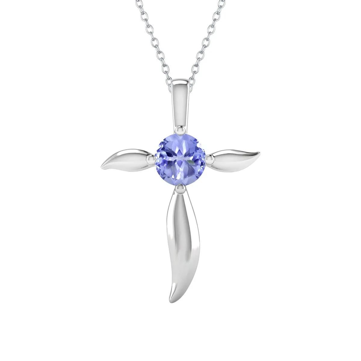 Sterling Silver Natural Tanzanite Cross Pendant sold by Zulily