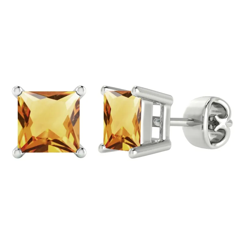 1.85CT Natural Citrine Stud Earrings in Sterling Silver sold by Zulily