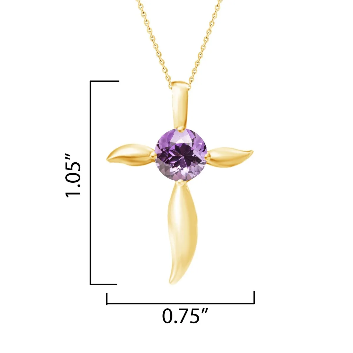Sterling Silver Natural Amethyst Cross Pendant sold by Zulily product image thumbnail 2