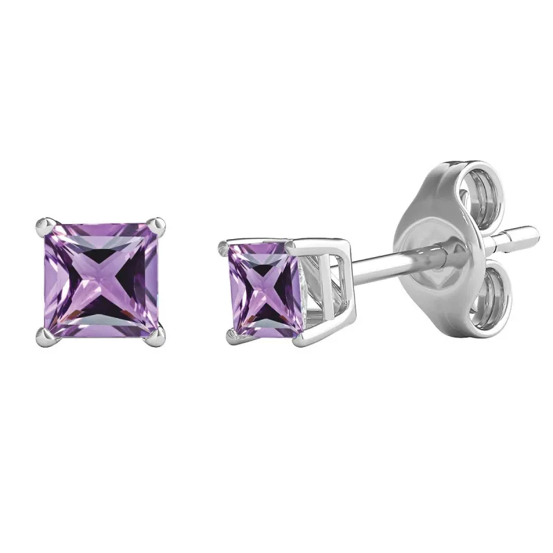 Sterling Silver 1.85Ct Natural Amethyst Stud Earrings sold by Zulily