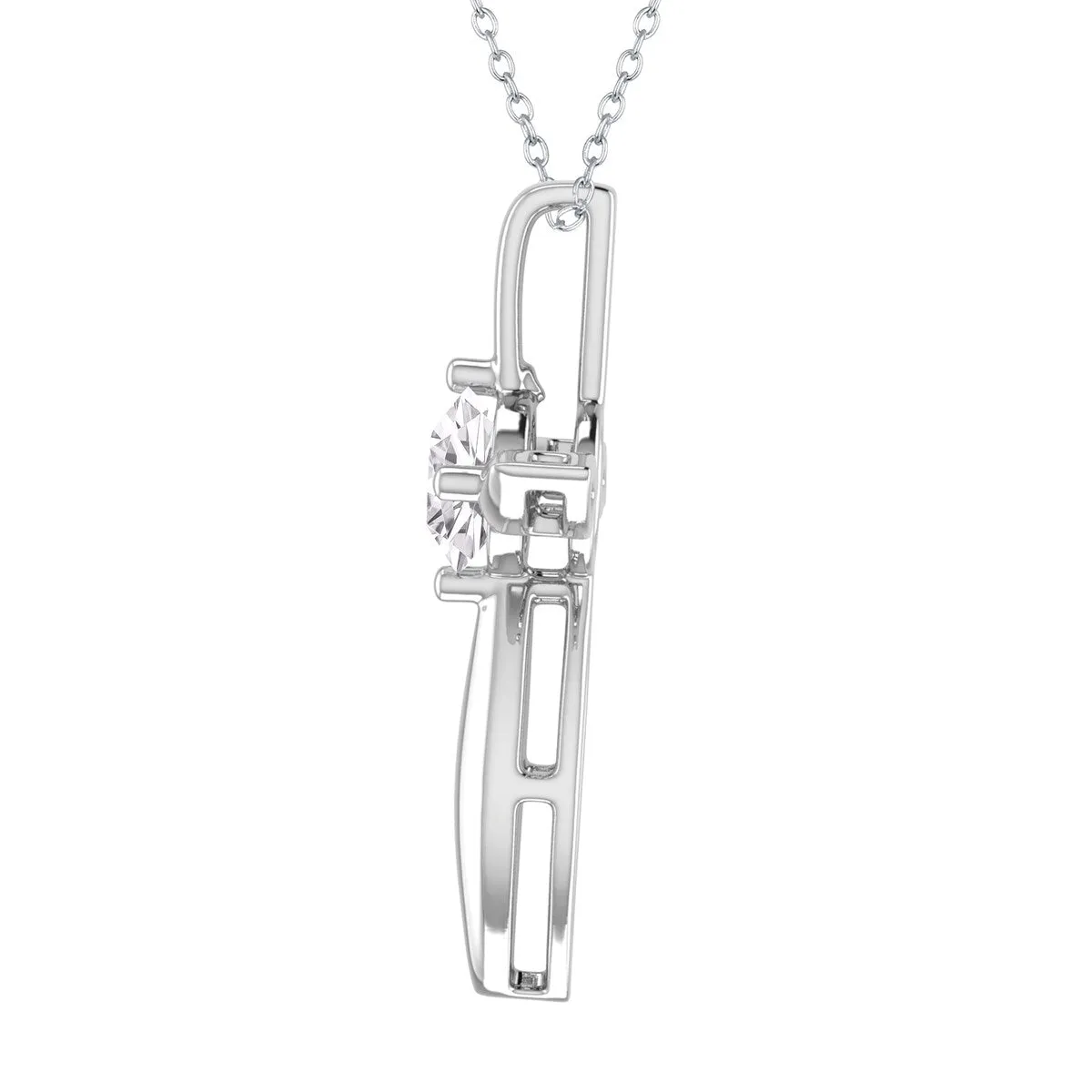 Sterling Silver Natural White Topaz Cross Pendant sold by Zulily product image thumbnail 2