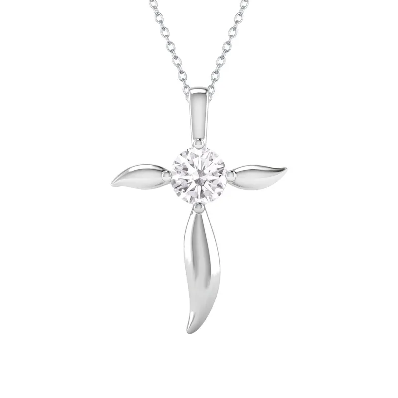 Sterling Silver Natural White Topaz Cross Pendant sold by Zulily