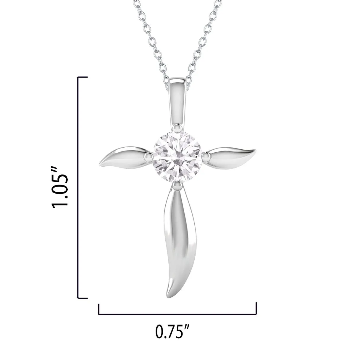 Sterling Silver Natural White Topaz Cross Pendant sold by Zulily product image thumbnail 3