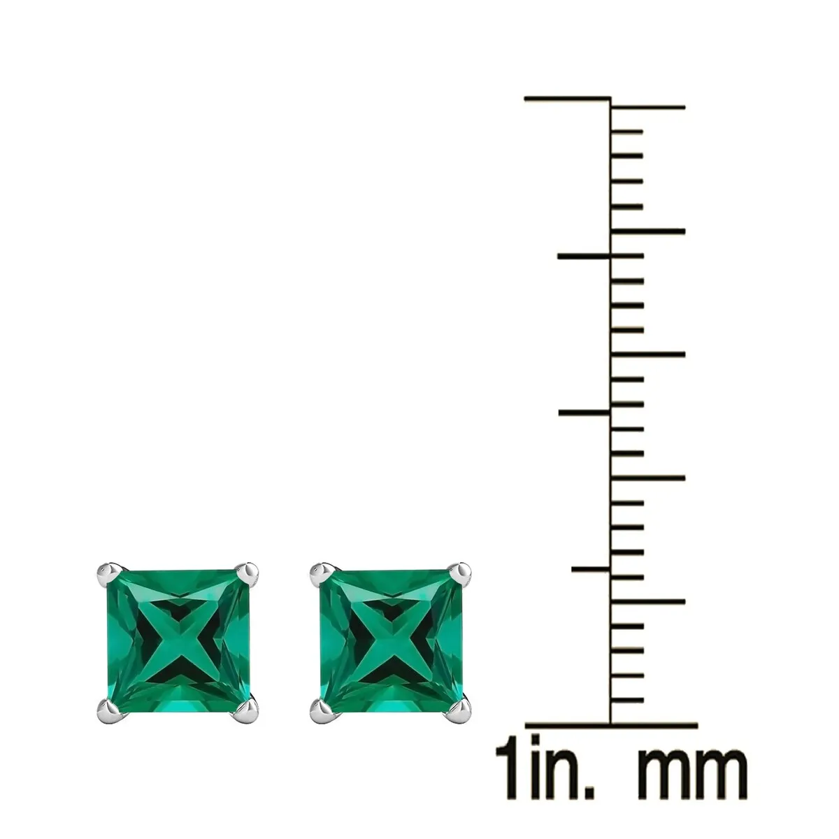 Sterling Silver 1.80Cttw Emerald Women Stud Earrings sold by Zulily product image thumbnail 3