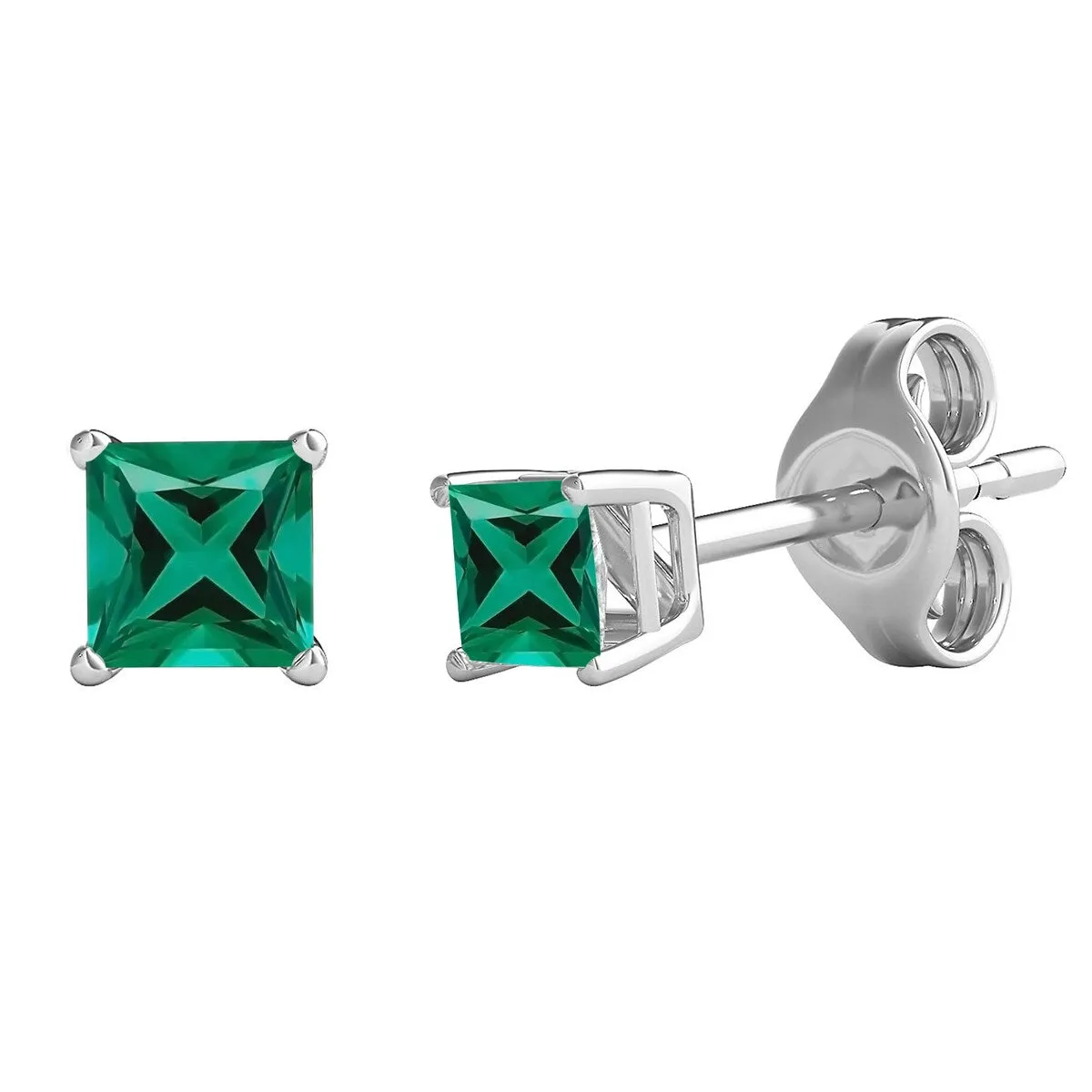 Sterling Silver 1.80Cttw Emerald Women Stud Earrings sold by Zulily