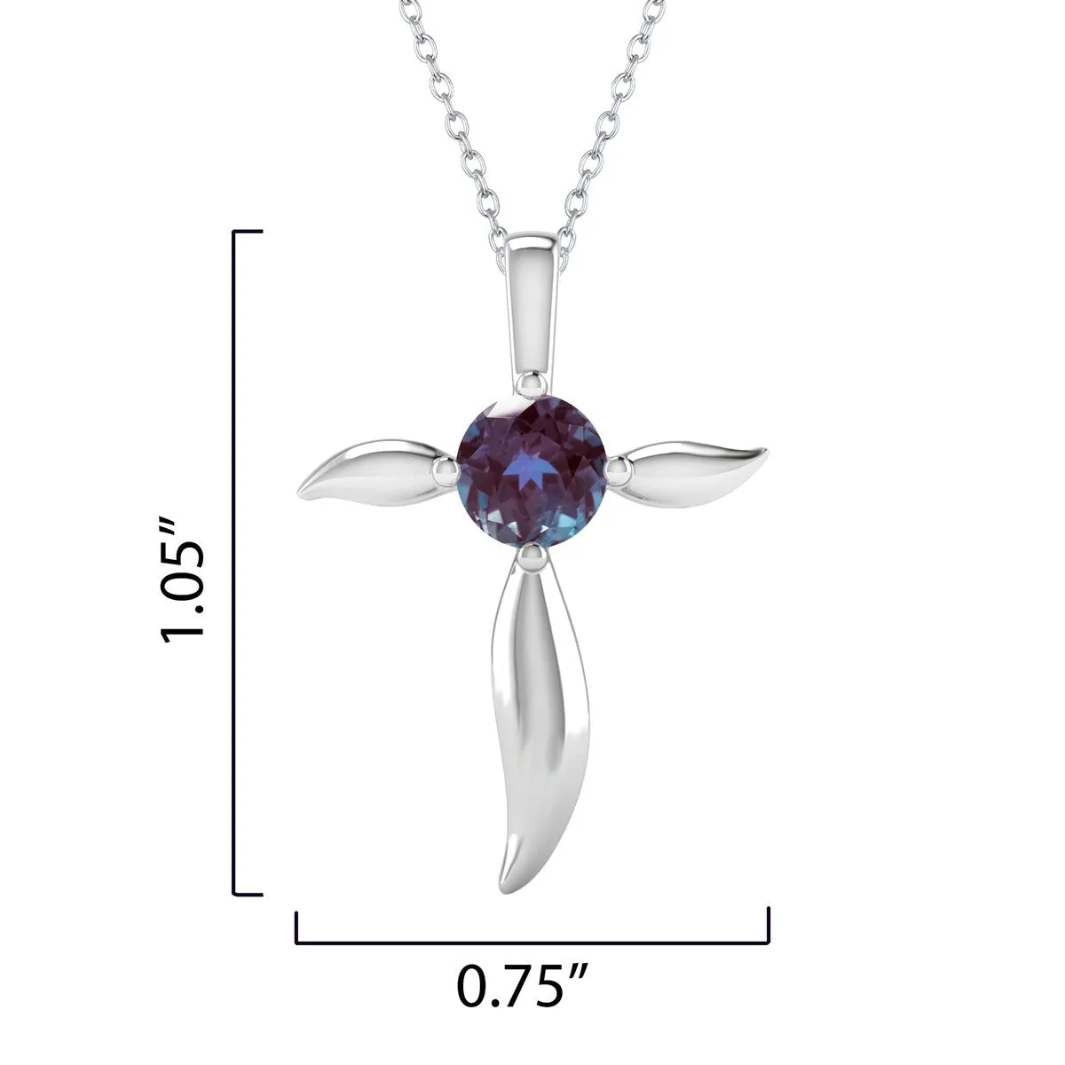 Sterling Silver Color Changing Alexandrite Cross Pendant sold by Zulily product image thumbnail 3