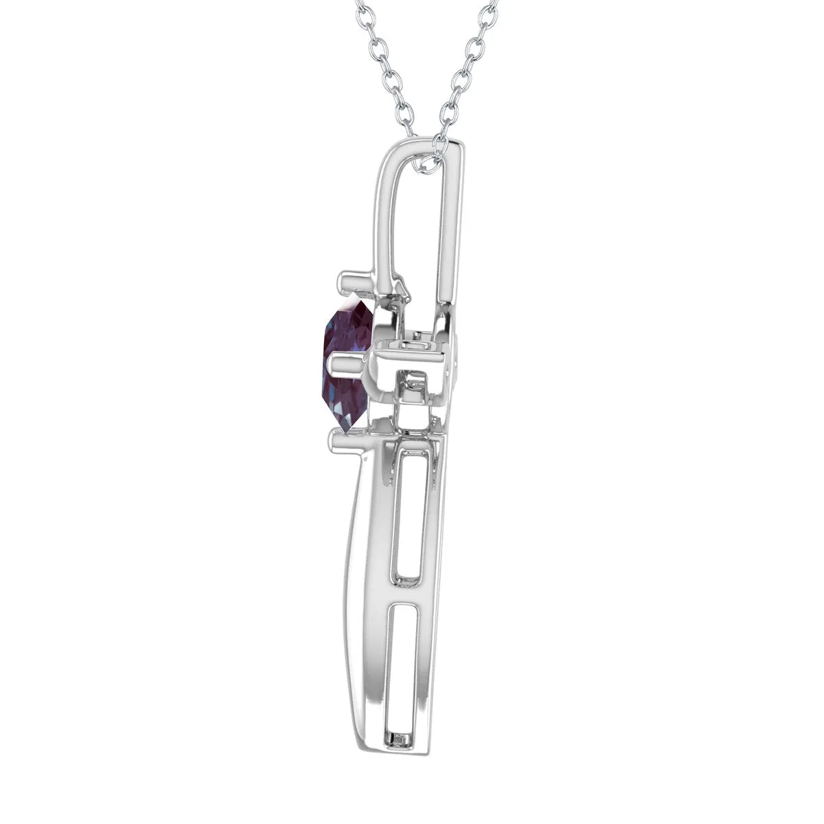 Sterling Silver Color Changing Alexandrite Cross Pendant sold by Zulily product image thumbnail 2