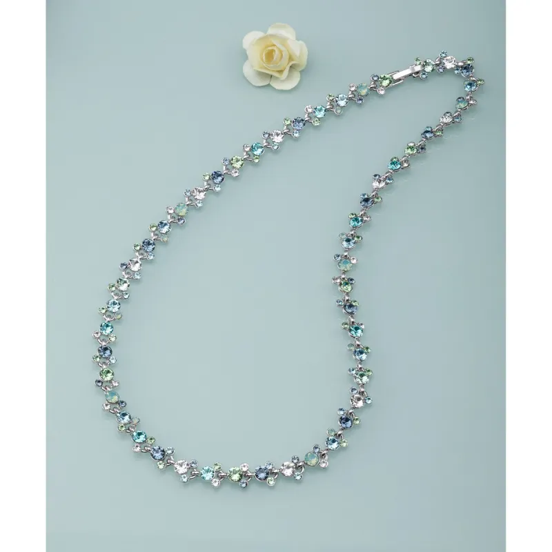 Green Blue Swarovski Crystal Dainty Necklace sold by Zulily