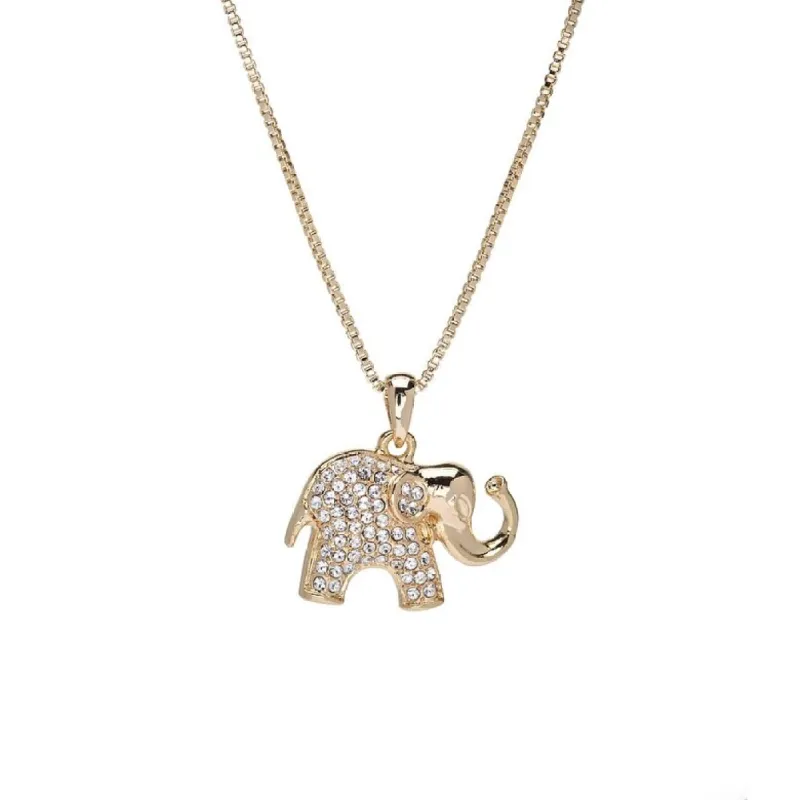 Goldtone Elephant Necklace With Pave Swarovski Crystals sold by Zulily