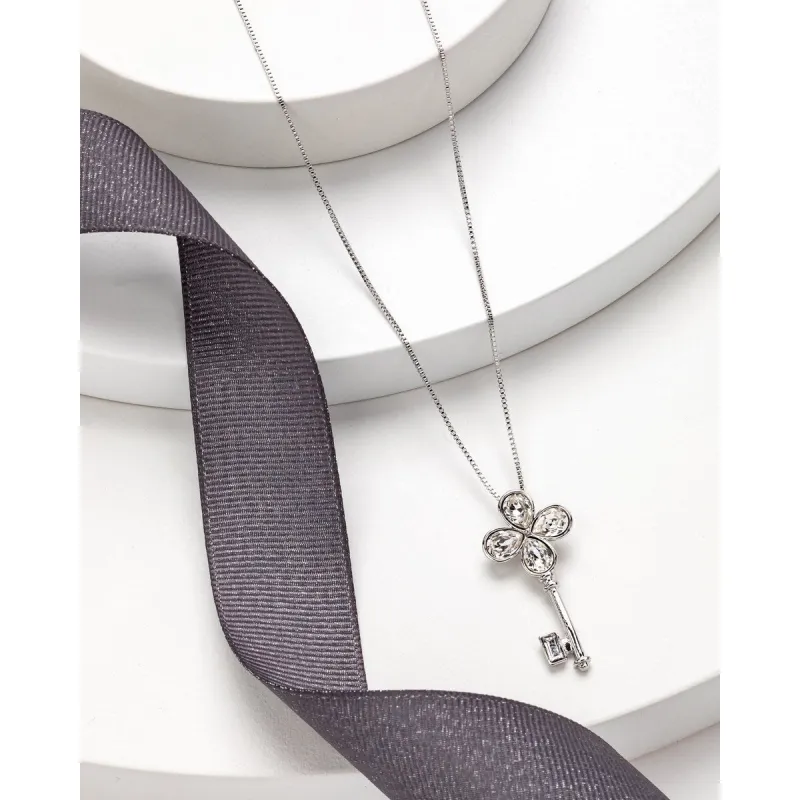 Clear Swarovski Crystal Key Pendant Necklace sold by Zulily