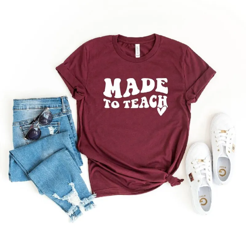 Made To Teach Wavy Heart Short Sleeve Tee sold by Zulily