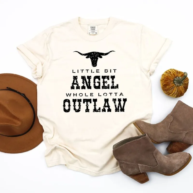 Little Bit Angel Horns Garment Dyed Tee sold by Zulily