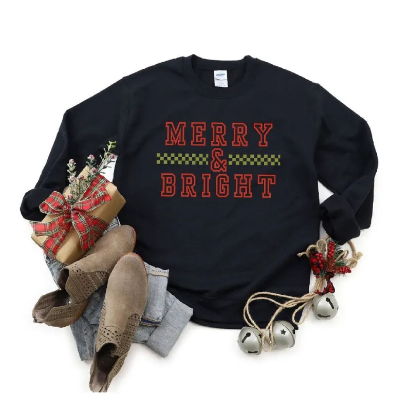 Merry And Bright Checkered Graphic Sweatshirt sold by Zulily