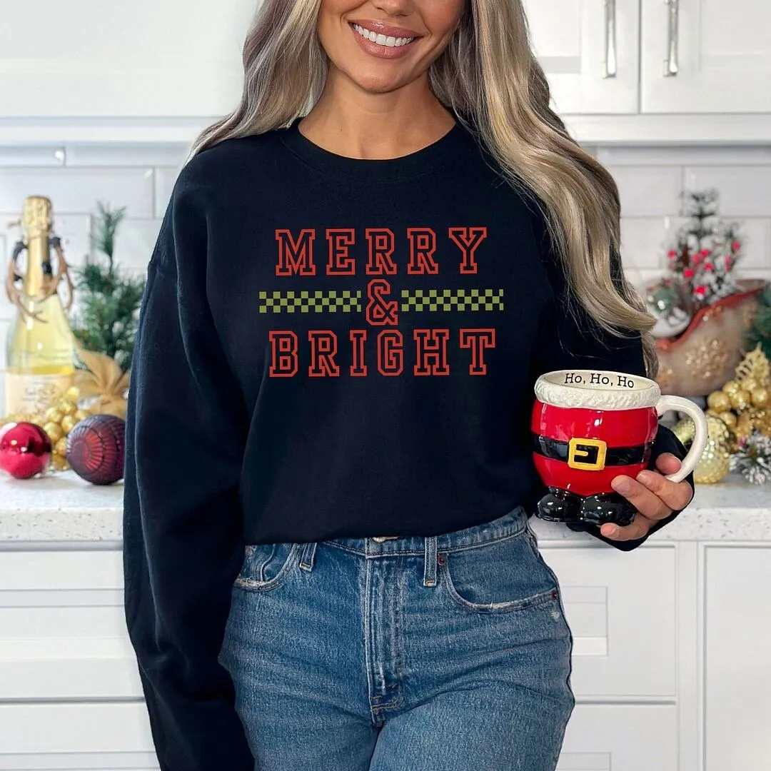Merry And Bright Checkered Graphic Sweatshirt sold by Zulily product image thumbnail 3