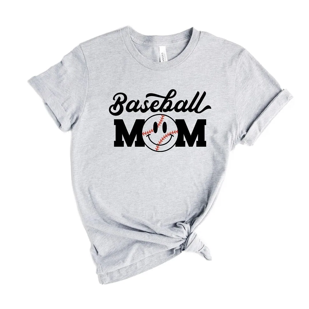 Baseball Mom Smiley Face Short Sleeve Crewnneck Tee sold by Zulily product image thumbnail 2
