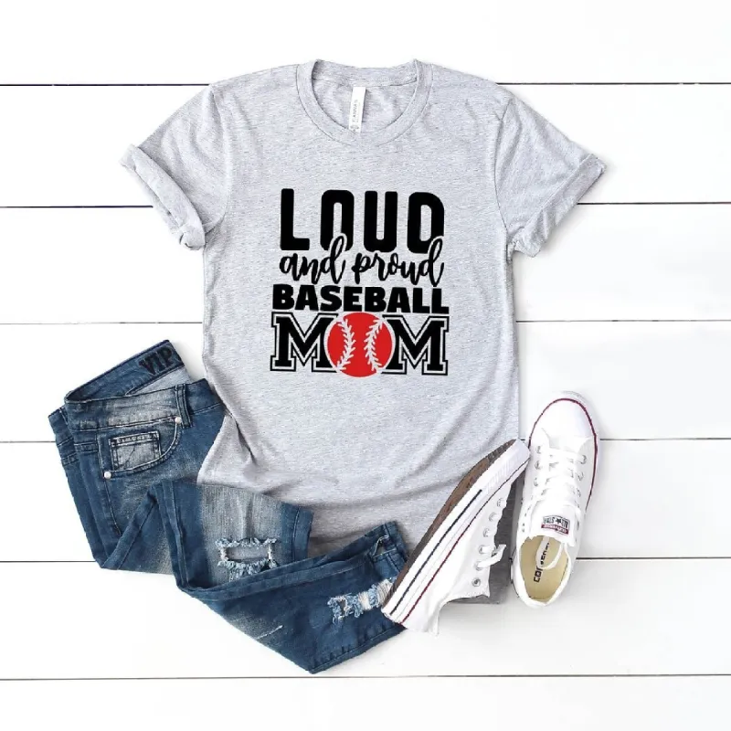Loud and Proud Baseball Mom Short Sleeve Crewnneck Tee sold by Zulily