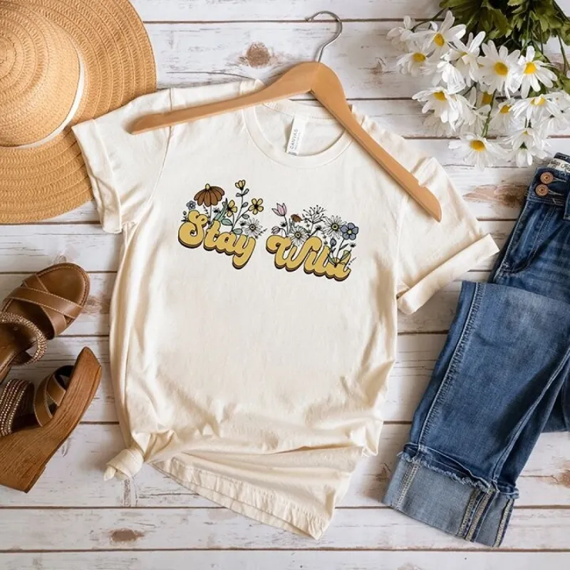 Stay Wild Colorful Flowers Short Sleeve Tee sold by Zulily