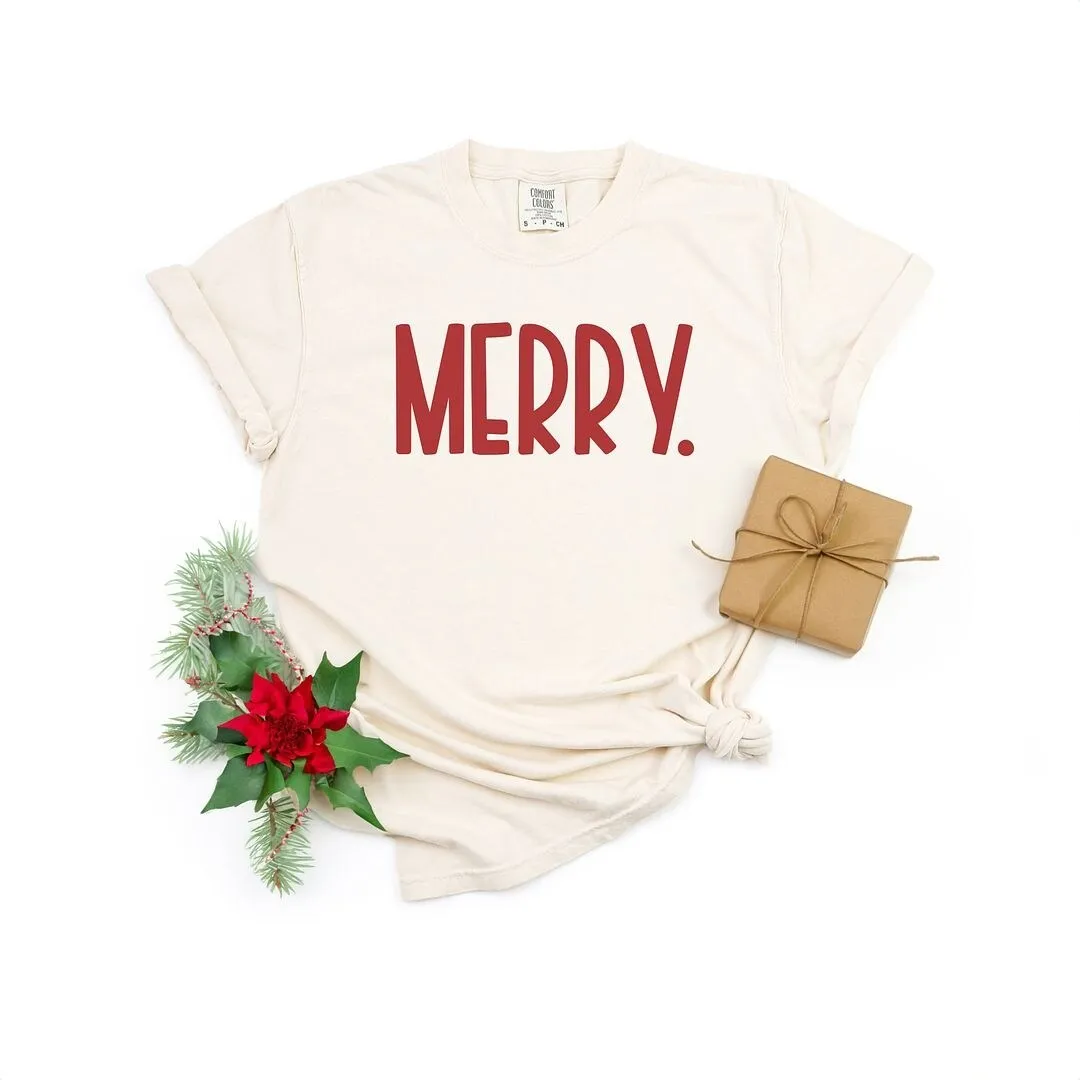 Merry Bold Word Garment Dyed Tee sold by Zulily