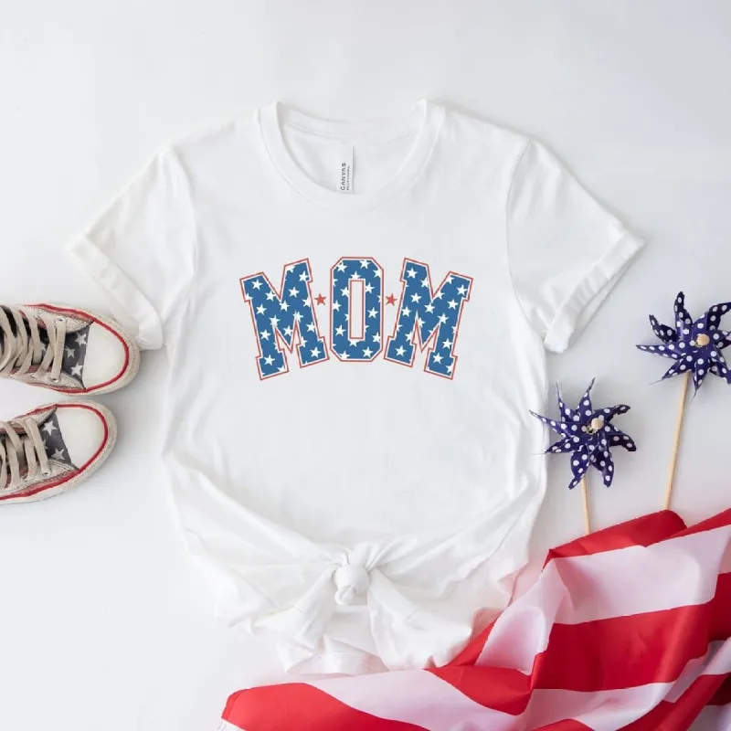 Patriotic Mom Varsity Short Sleeve Crewnneck Tee sold by Zulily