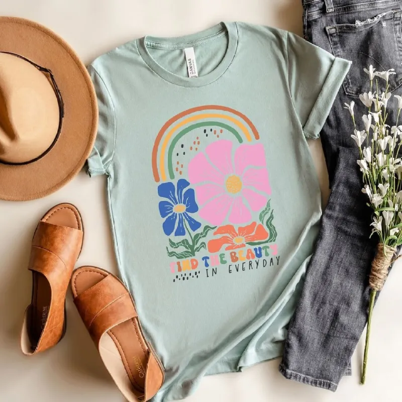 Boho Rainbow Find Beauty Short Sleeve Tee sold by Zulily