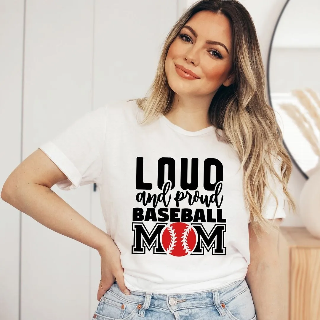 Loud and Proud Baseball Mom Short Sleeve Crewnneck Tee sold by Zulily product image thumbnail 3