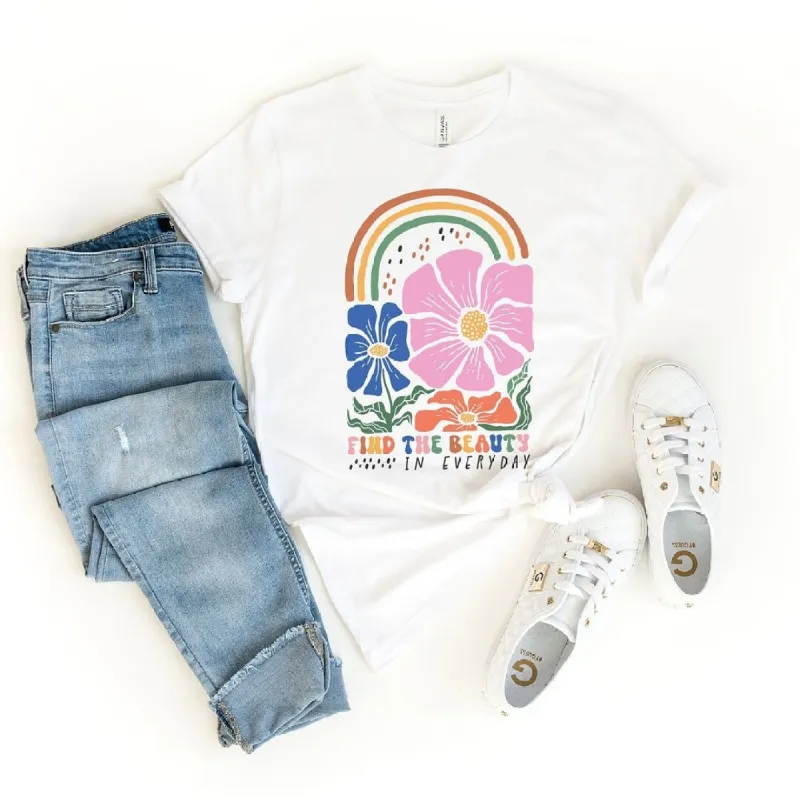 Boho Rainbow Find Beauty Short Sleeve Tee sold by Zulily