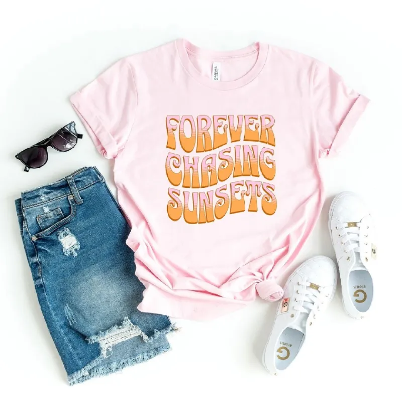 Forever Chasing Sunsets Wavy Short Sleeve Tee sold by Zulily