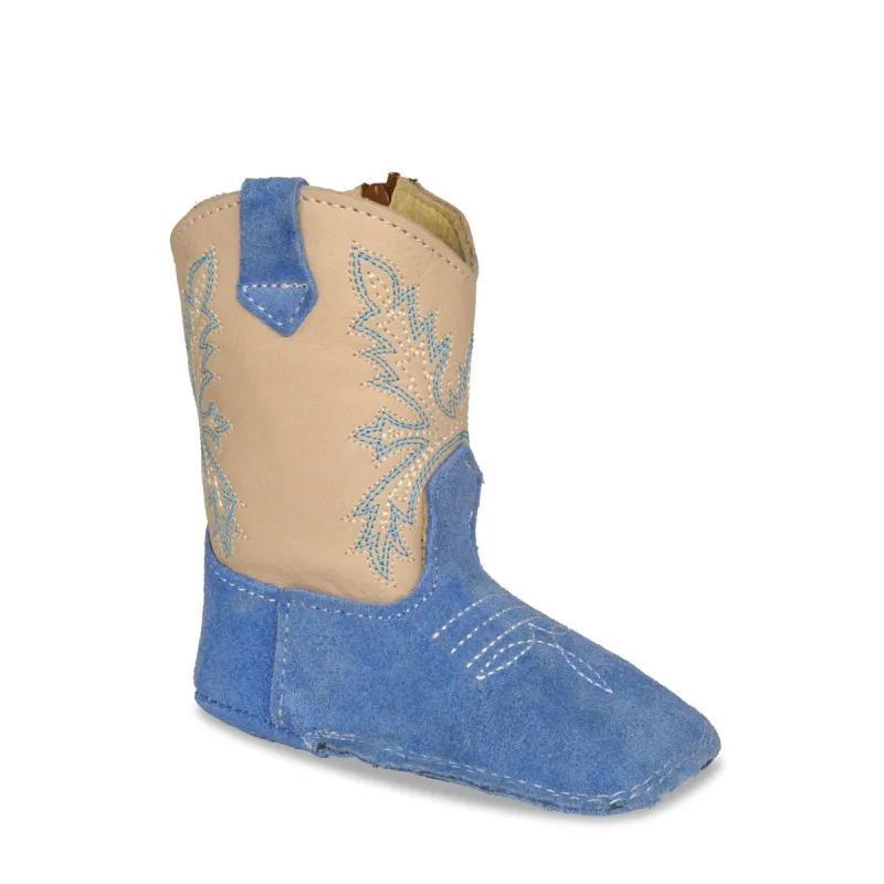 RedHawk Boot Co. Little Cowpokes Wide Square Toe Booties in Sky sold by Zulily