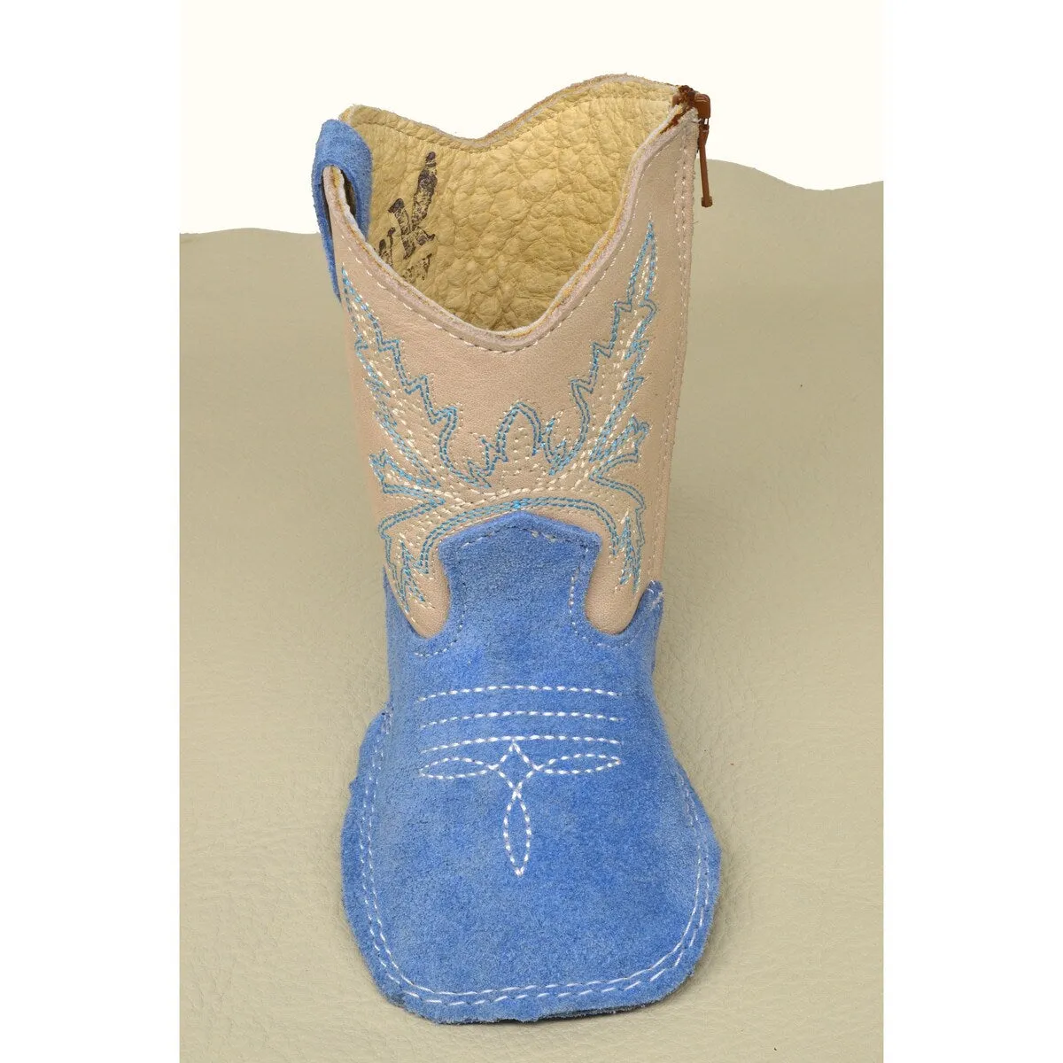 RedHawk Boot Co. Little Cowpokes Wide Square Toe Booties in Sky sold by Zulily product image thumbnail 3