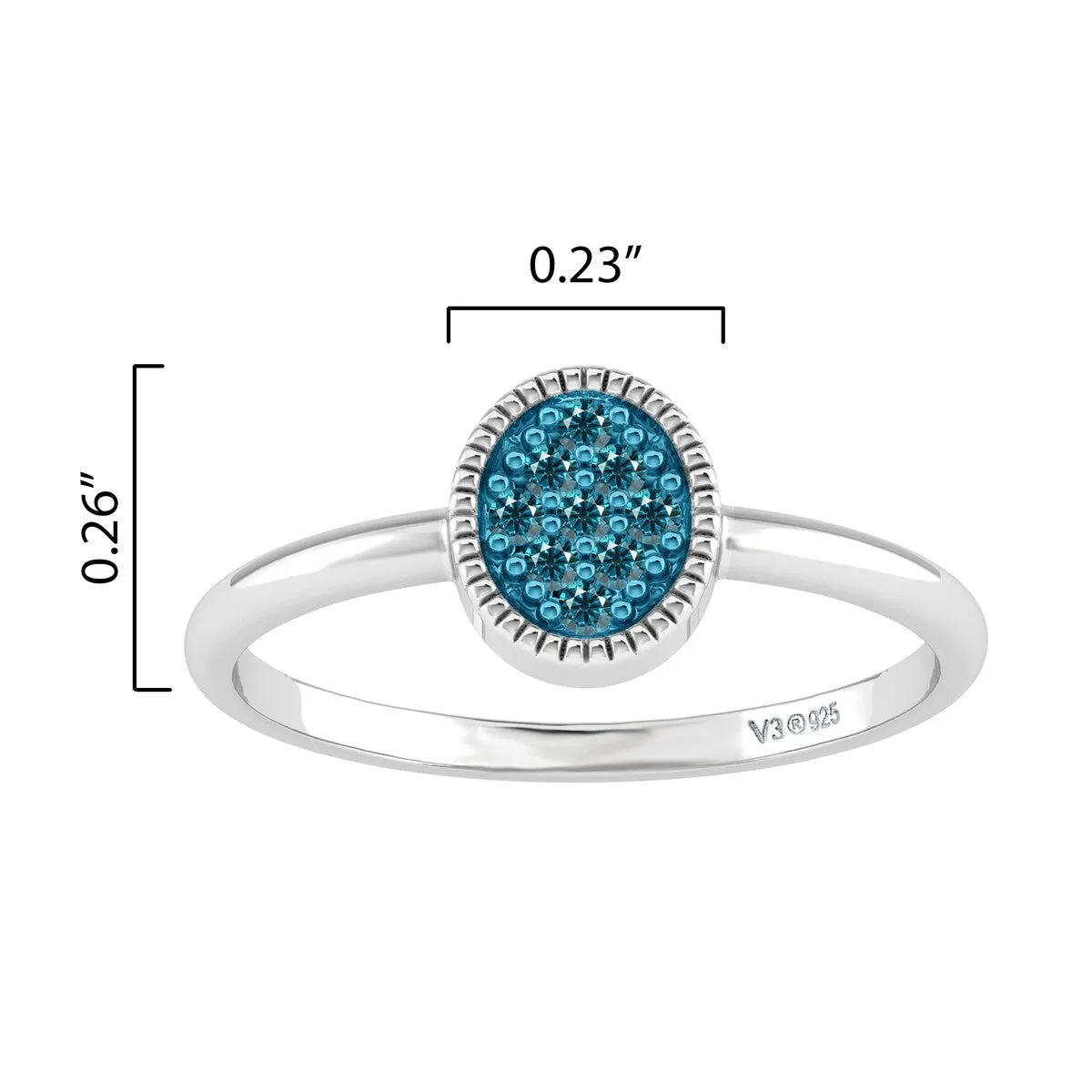 Sterling Silver Natural Blue Diamond Oval Ring sold by Zulily product image thumbnail 5