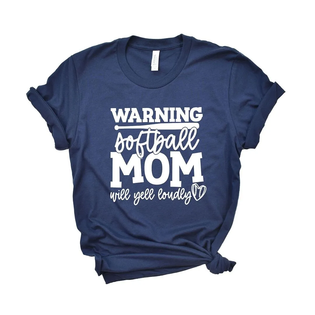 Warning Softball Mom Short Sleeve Crewnneck Tee sold by Zulily product image thumbnail 2