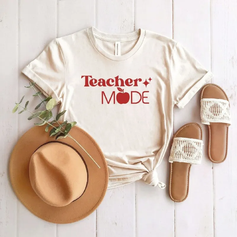 Teacher Mode Apple Short Sleeve Crewnneck Tee sold by Zulily