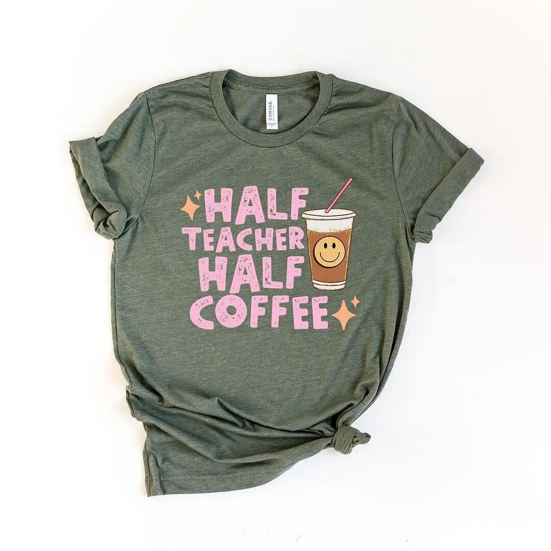Half Teacher Half Coffee Short Sleeve Tee sold by Zulily product image thumbnail 2