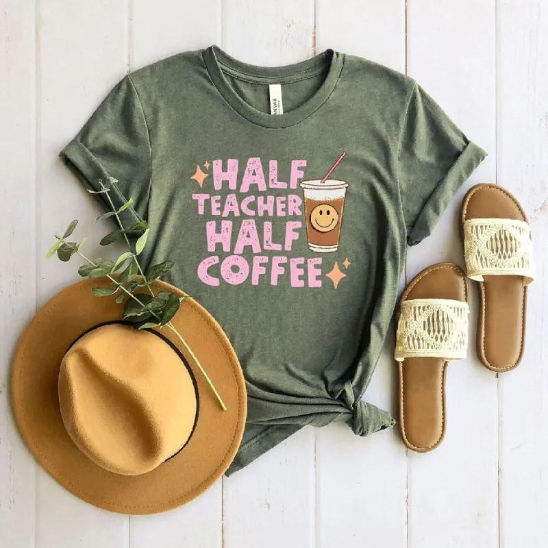 Half Teacher Half Coffee Short Sleeve Tee sold by Zulily