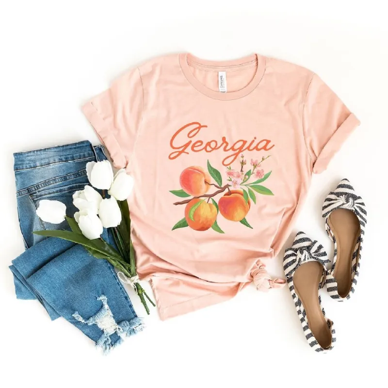 Georgia Peach Flower Short Sleeve Tee sold by Zulily