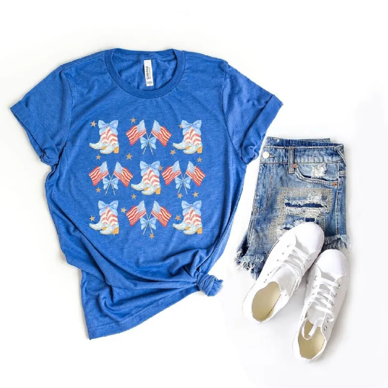 Coquette Patriotic Cowgirl Boots Short Sleeve Tee sold by Zulily