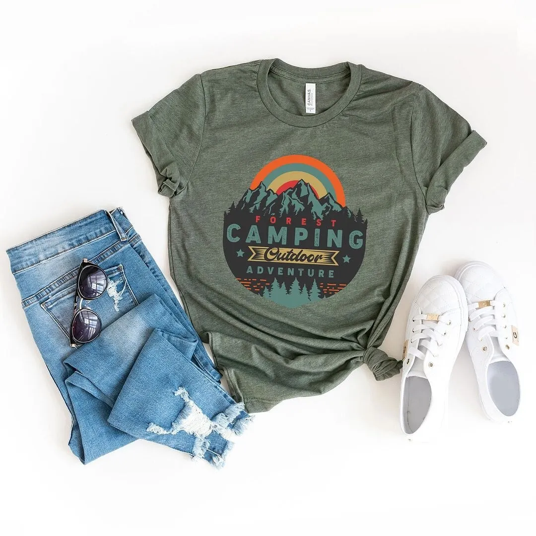 Forest Camping Badge Short Sleeve Crewnneck Tee sold by Zulily