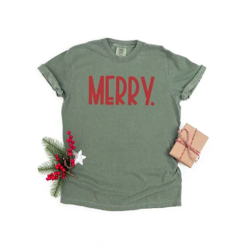 Merry Bold Word Garment Dyed Tee sold by Zulily
